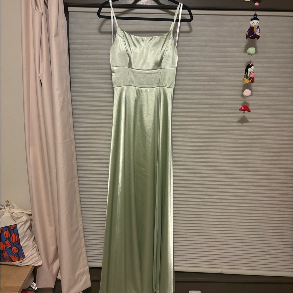 Green Satin Dress